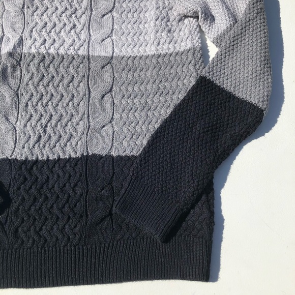 Croft & Barrow Color Block Cable Knit Sweater M - Picture 4 of 7